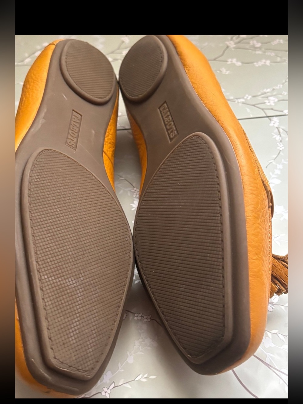 Talbots Mustard Yellow Leather Tassel Loafers - Picture 3 of 4